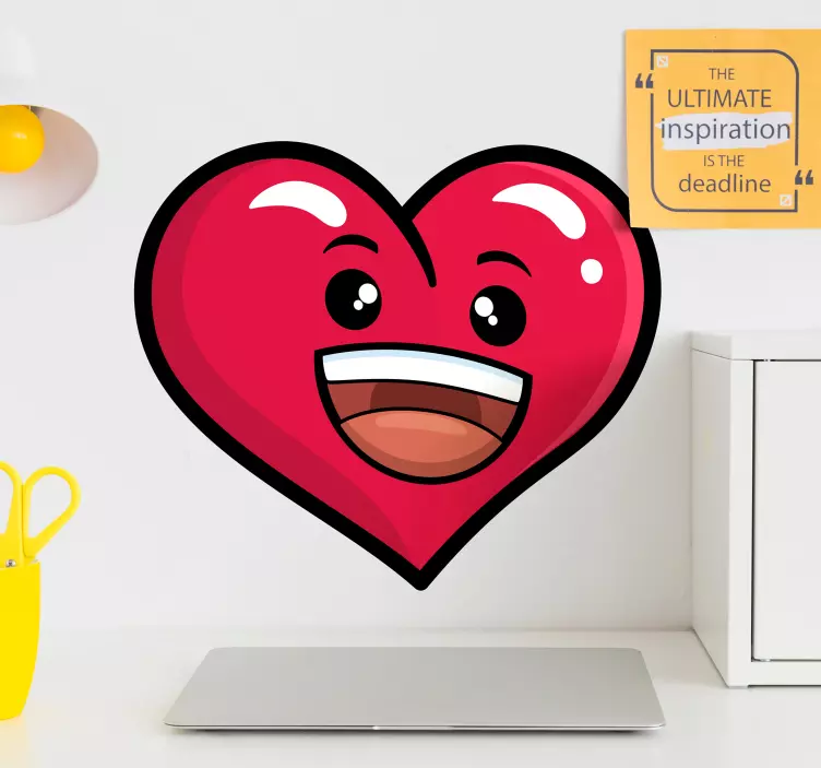 Smiling Heart Emoji Wall Sticker - TenStickers
