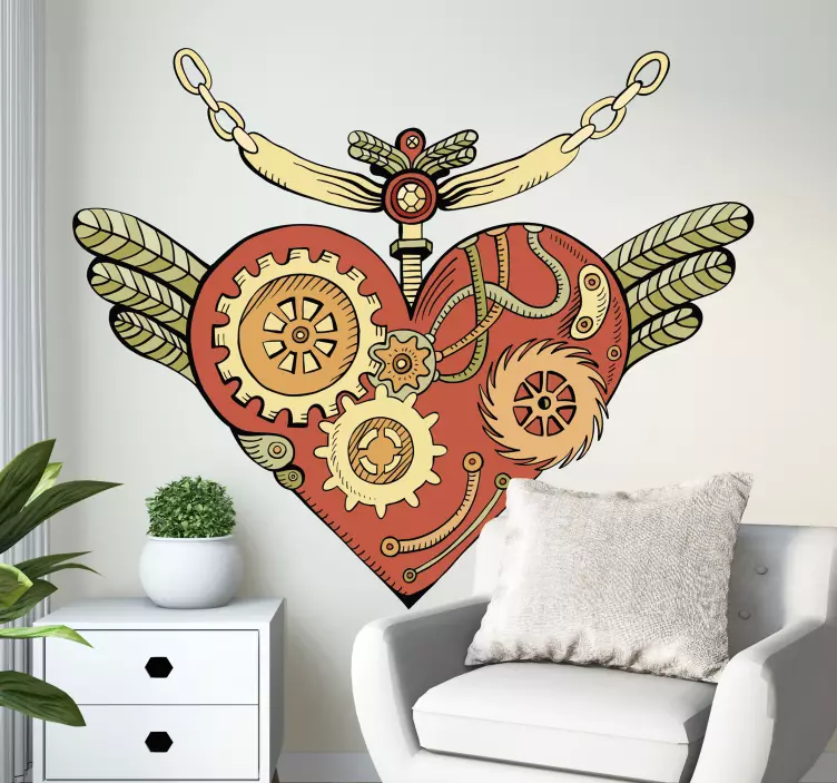 Heart-shaped motorbike  love sticker - TenStickers