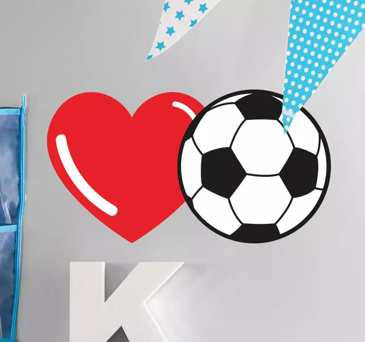 Heart Soccer Emblem football sticker - TenStickers
