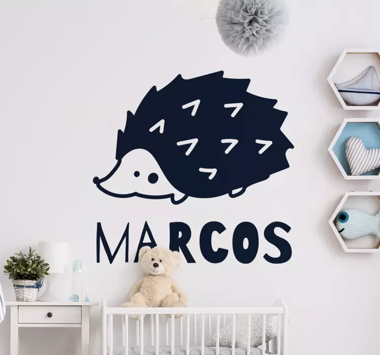 HEDGEHOG NAME CUSTOMIZATION pet sticker - TenStickers