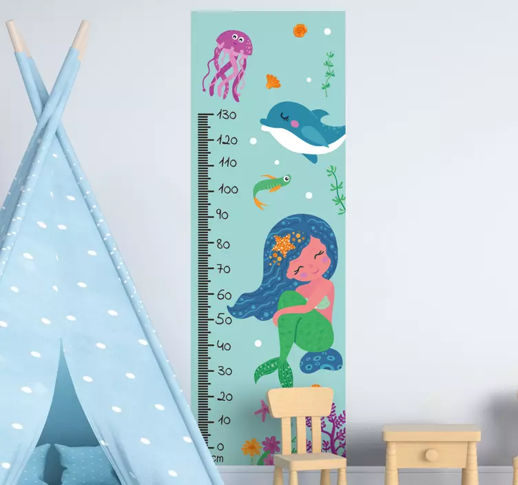 Height chart whale height chart wall decal - TenStickers