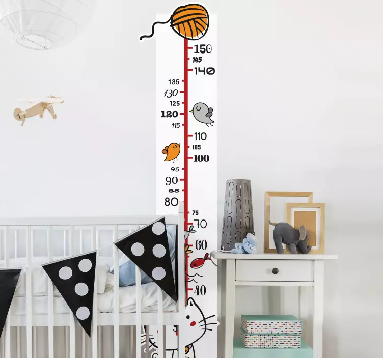Height Measurement Cat growth chart wall sticker - TenStickers