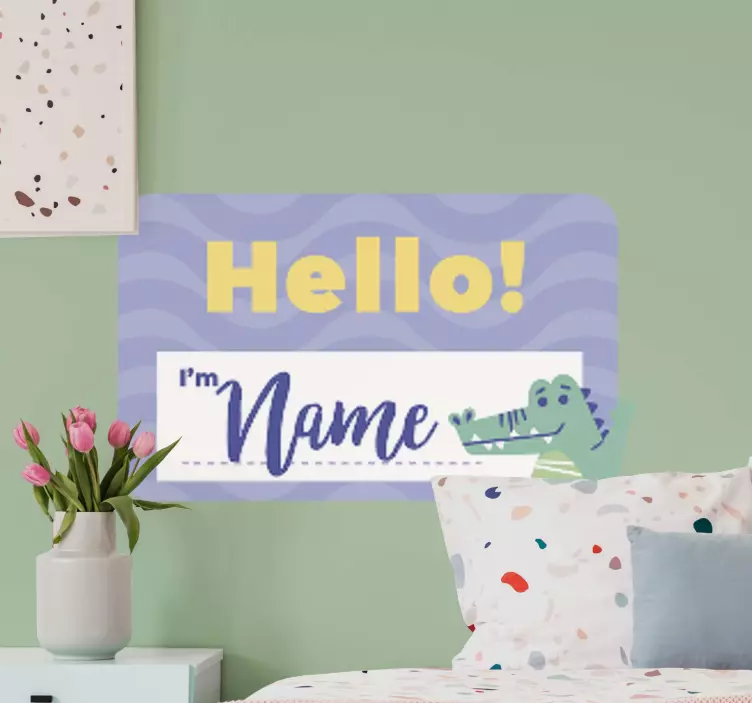 hello I'm with personalised name window sticker - TenStickers