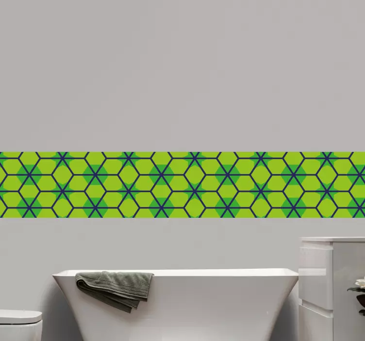 Hexagonal pattern design tile sticker - TenStickers