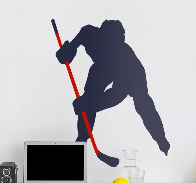 Hockey Player Outline animal wall decor - TenStickers