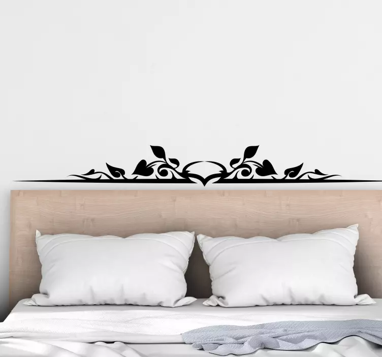 Holly Leaf headboard plant wall decal - TenStickers