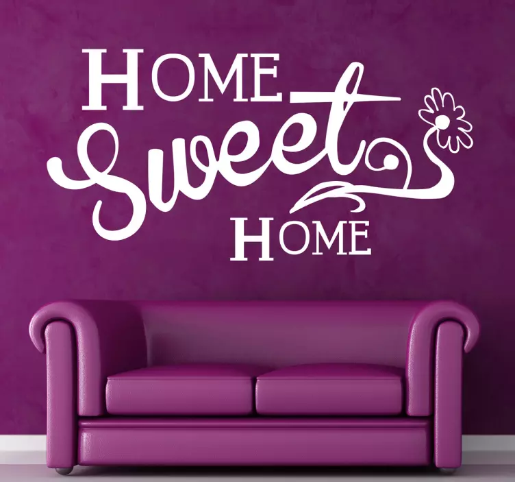 Home Sweet Home Text Wall Sticker - TenStickers