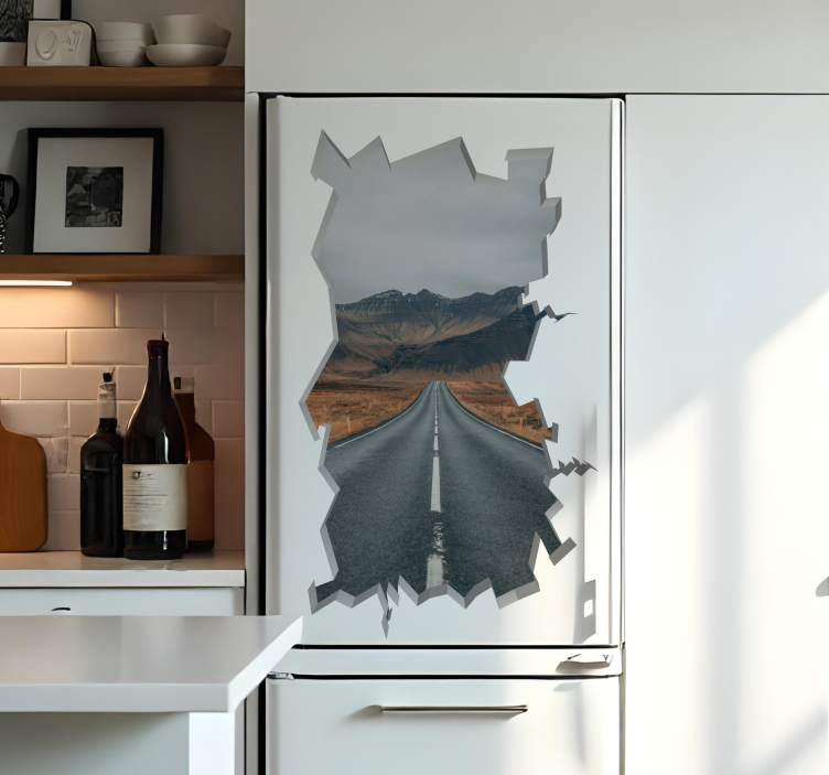 Huge hole effect fridge sticker - TenStickers