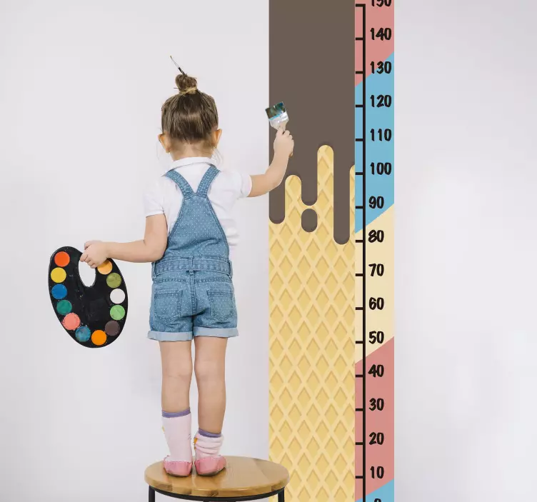 Ice Cream Growth Measurement height chart wall sticker - TenStickers