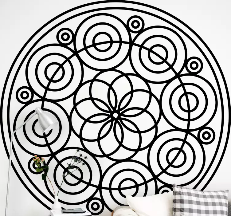 Intricate Circular Motif living room wall sticker - TenStickers