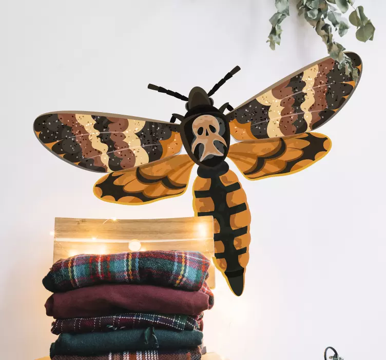 Intricate Moth Design bug sticker - TenStickers