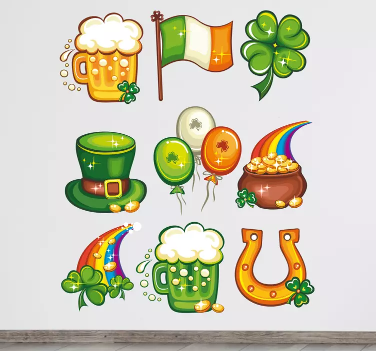 Irish celebration elements holiday sticker - TenStickers