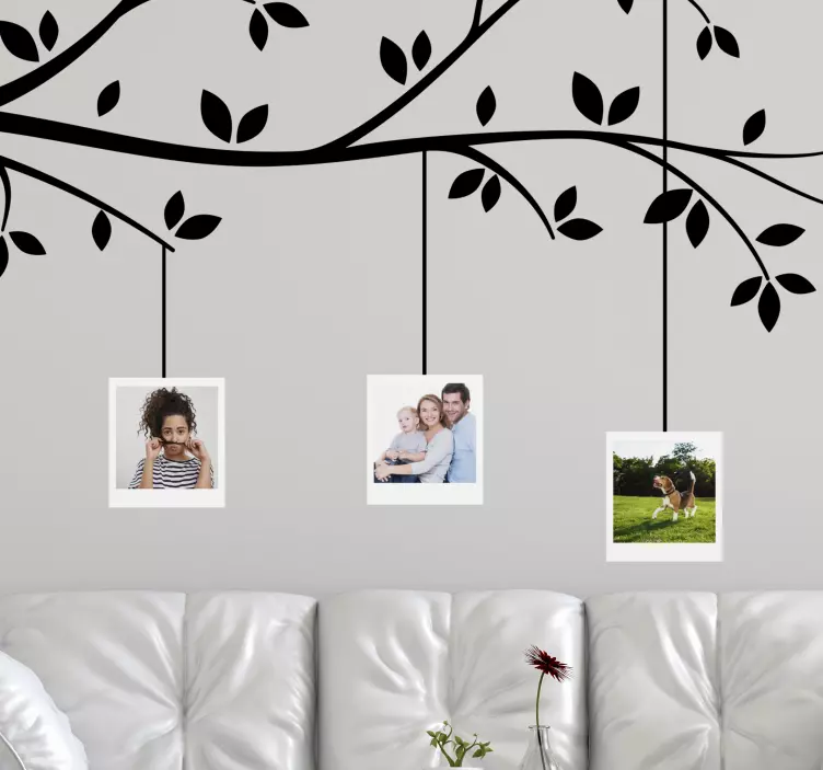 irregular tree with photos tree wall sticker - TenStickers