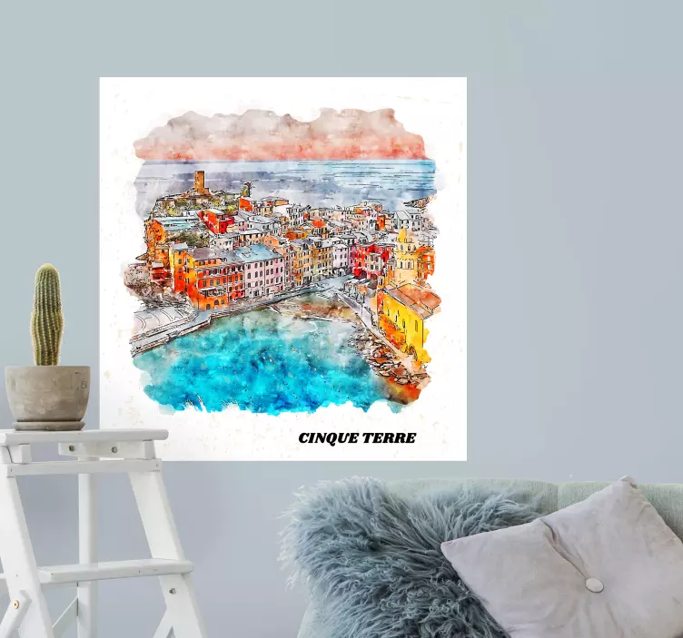 Italian coast of Cinque Terre country sticker - TenStickers