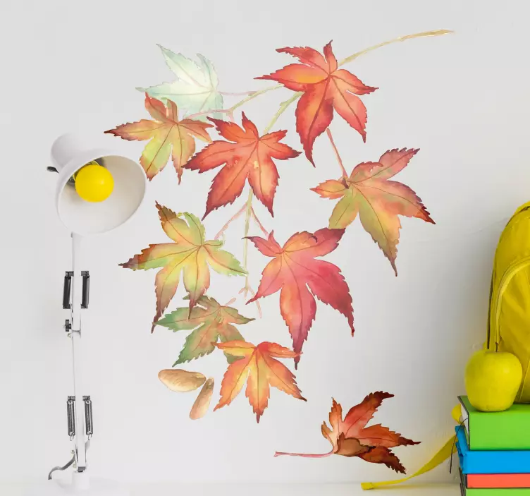 Japanese maple leaves wall sticker for bedroom - TenStickers
