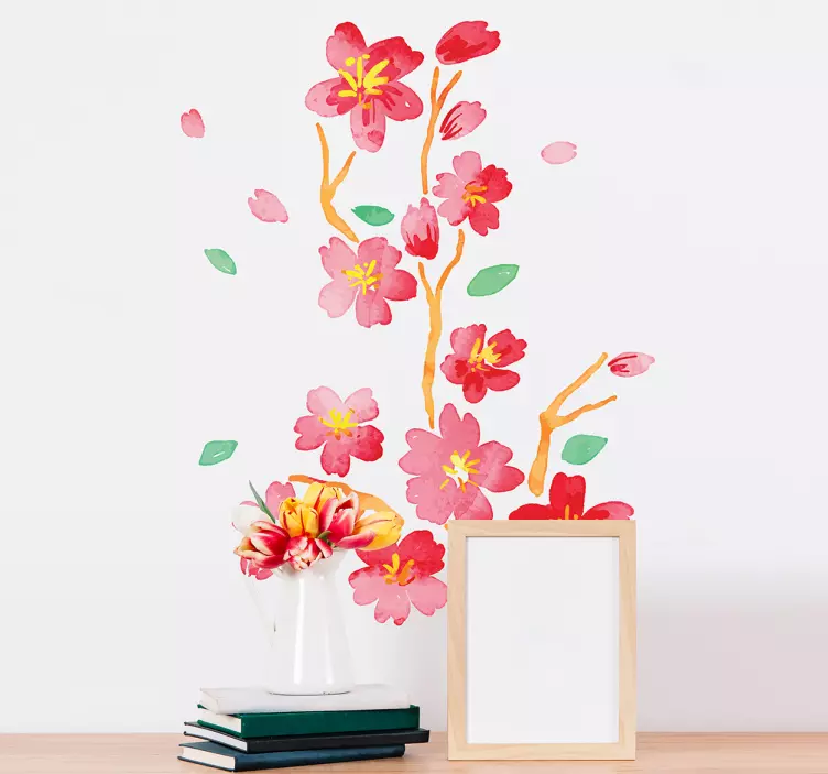 Japanese spring flower wall sticker - TenStickers