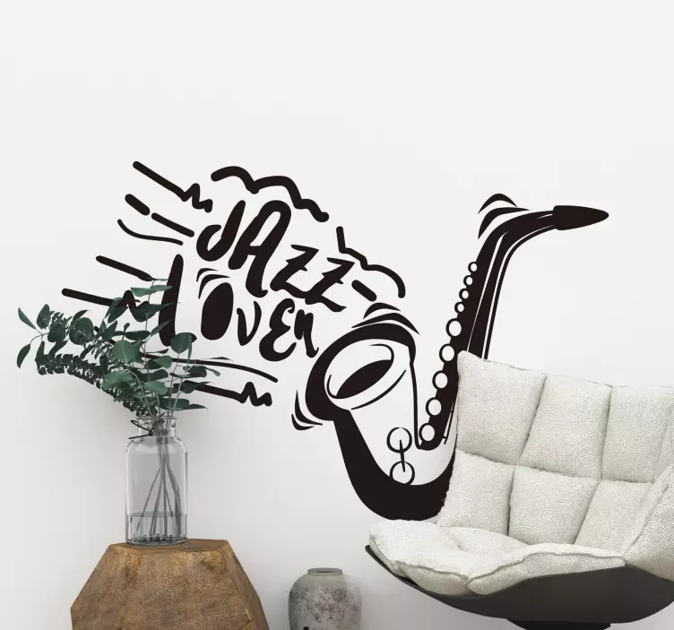 JAZZ LOVER SAXOPHONE DESIGN music stickers - TenStickers