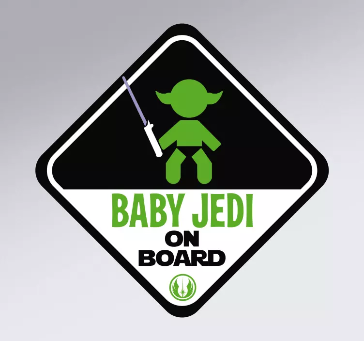 Jedi baby on board sticker - TenStickers