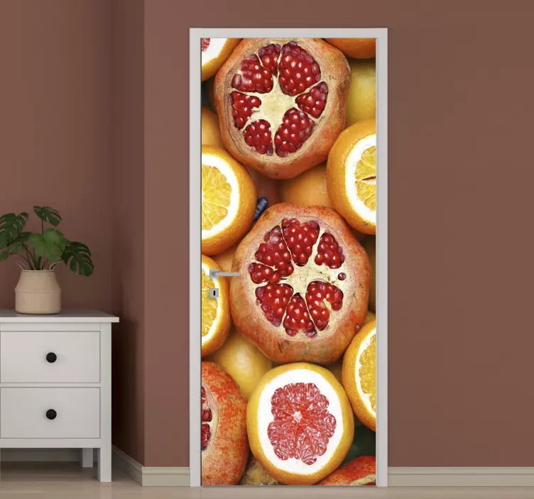 Juicy Citrus Medley door sticker - TenStickers