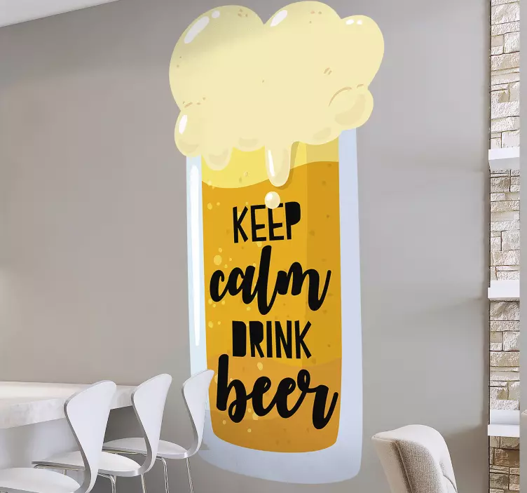 KEEP CALM DRINK BEER cuisine wall sticker - TenStickers