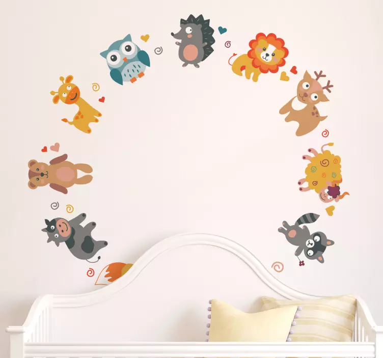Kids Animal Circle Wall Sticker - TenStickers