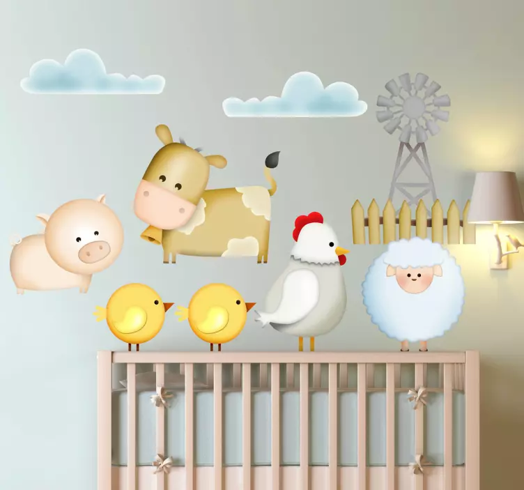 Kids Farm Animals Decal Collection - TenStickers
