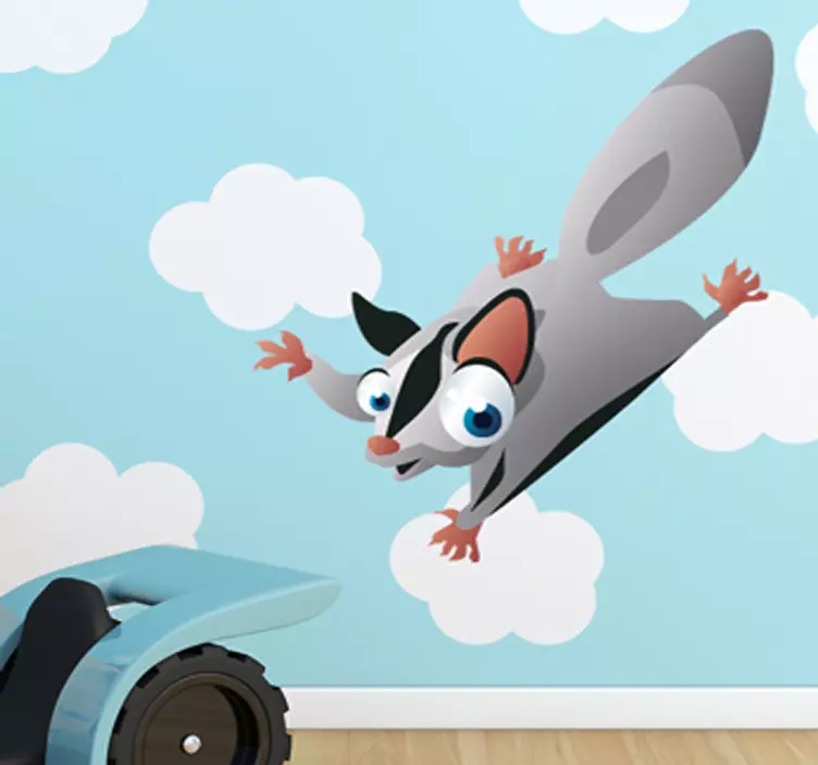 Kids Flying Squirrel Wall Sticker - TenStickers