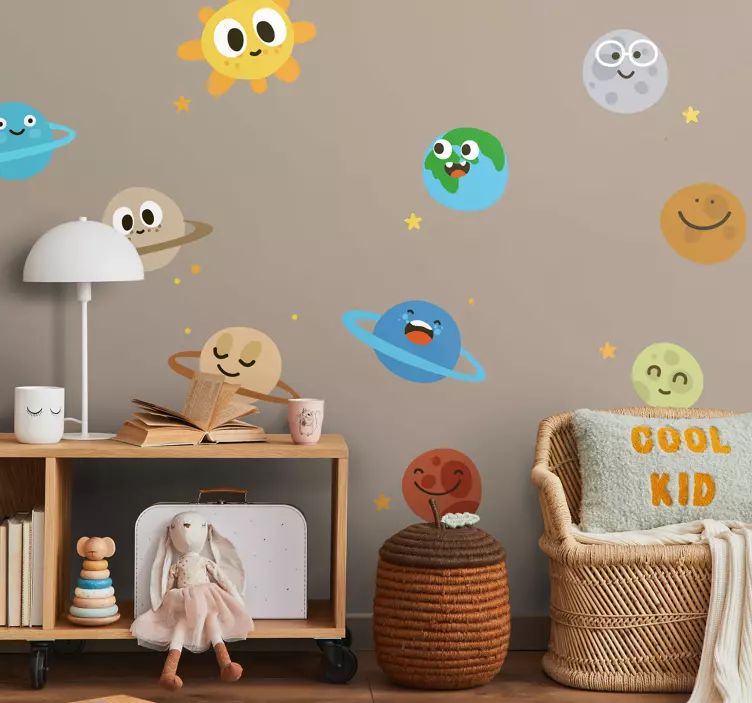Fun planets space wall sticker - TenStickers