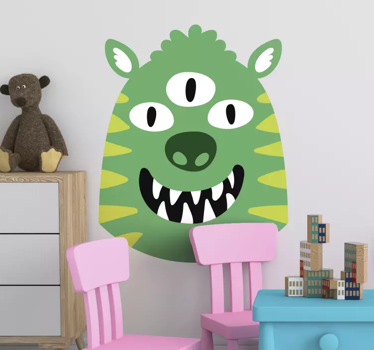 Kids Happy Monster Wall Sticker - TenStickers