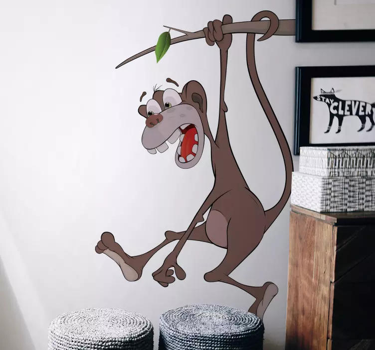 Kids Sticker Art Cartoon Monkey - TenStickers