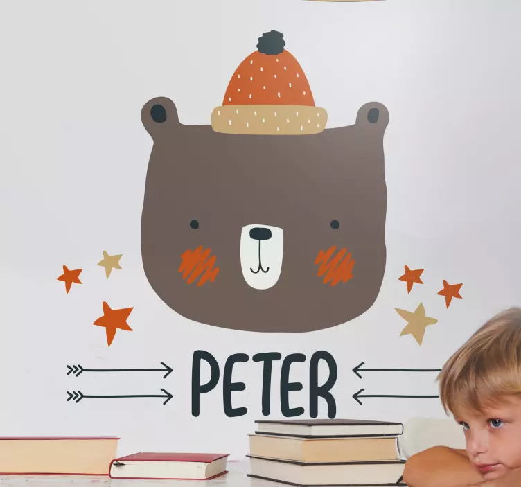 Kid's sticker charming bear sculpture - TenStickers