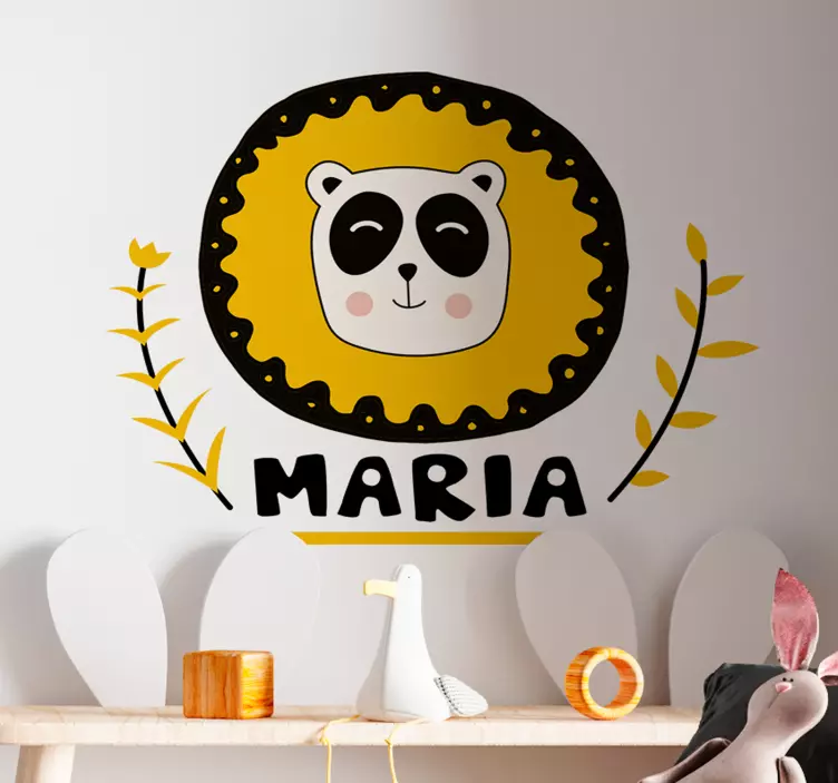 Kid's sticker customizable panda design - TenStickers
