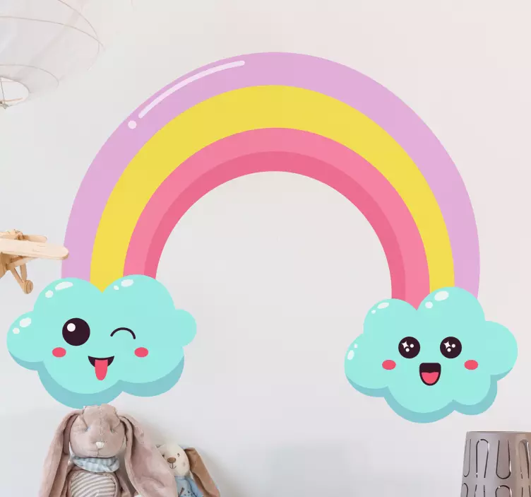 Kid's sticker cute cloud rainbow - TenStickers