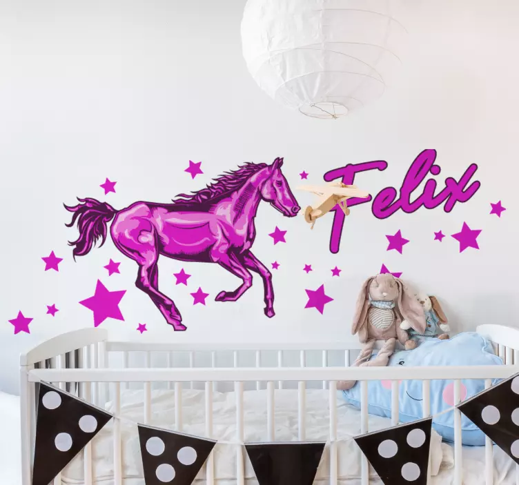 Kid's sticker playful horse fantasy - TenStickers
