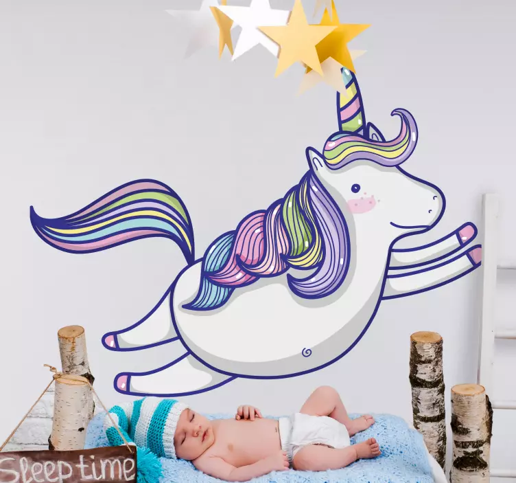 Kid's sticker playful unicorn design - TenStickers