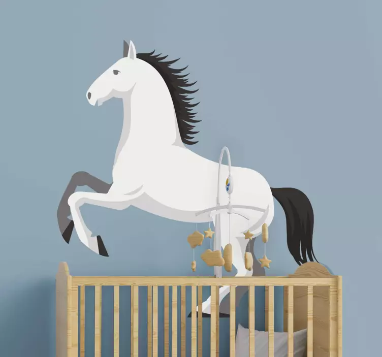 Kid's sticker rearing horse figurine - TenStickers