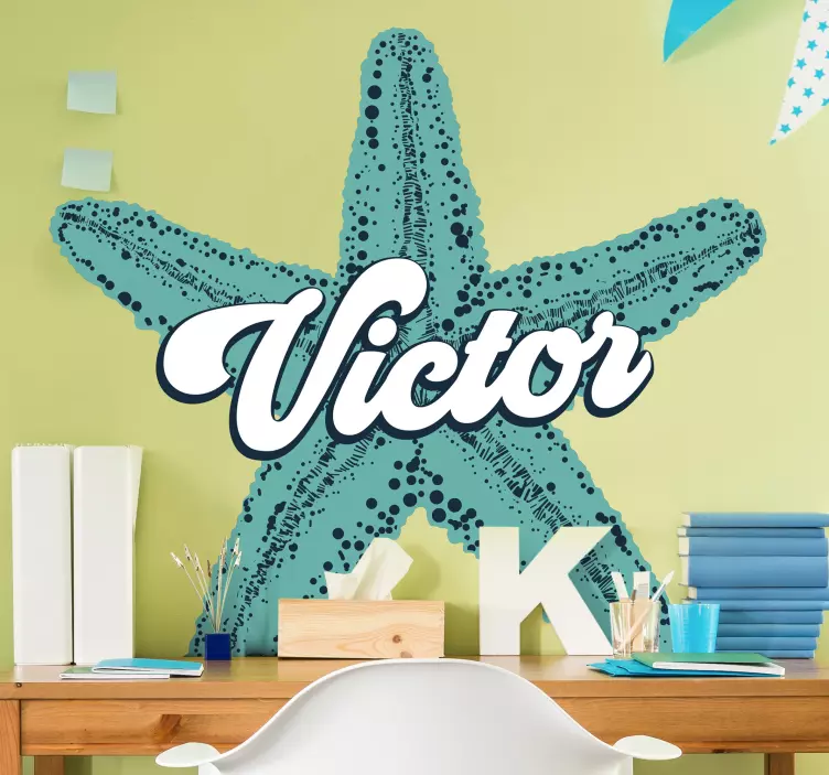 Kid's sticker starfish personalized name - TenStickers