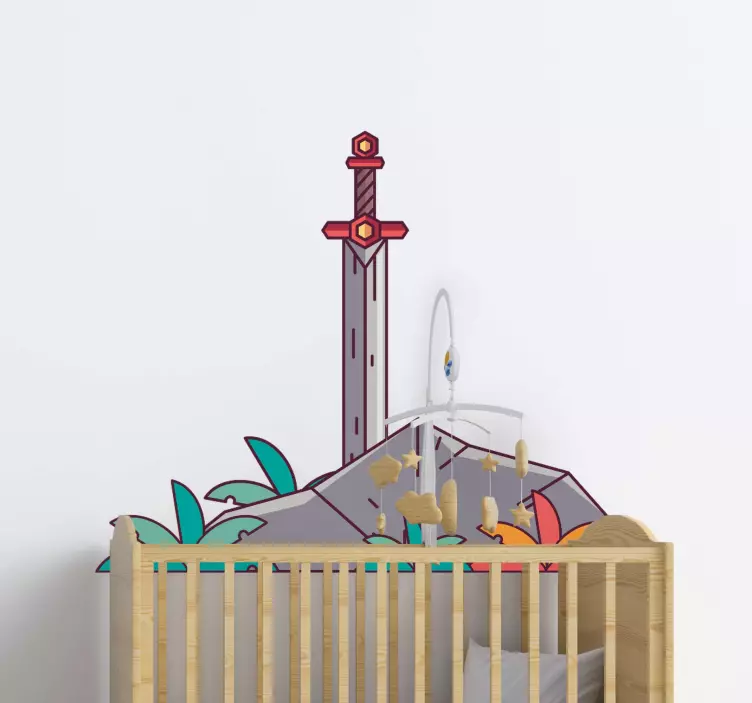 Kid's sticker sword in the stone - TenStickers