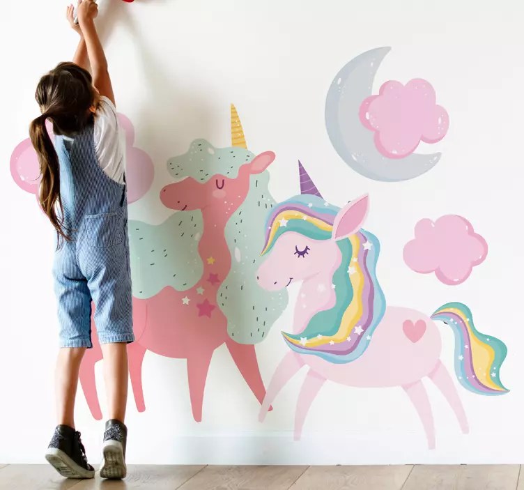 Kid's sticker with adorable unicorn design - TenStickers