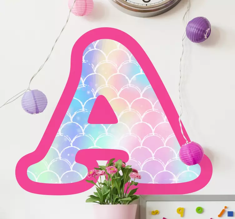 Kid's sticker with colorful initial letter - TenStickers