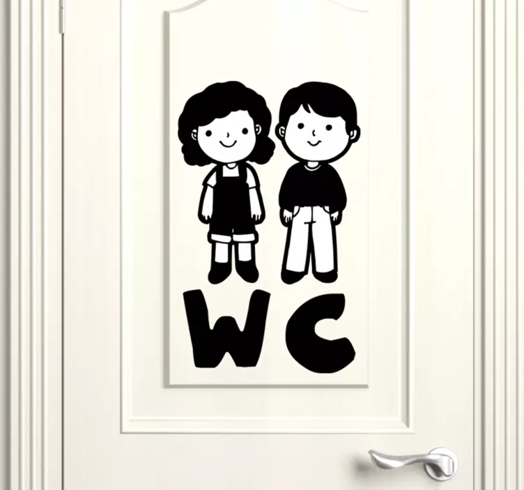 Kids WC toilet door sticker - TenStickers
