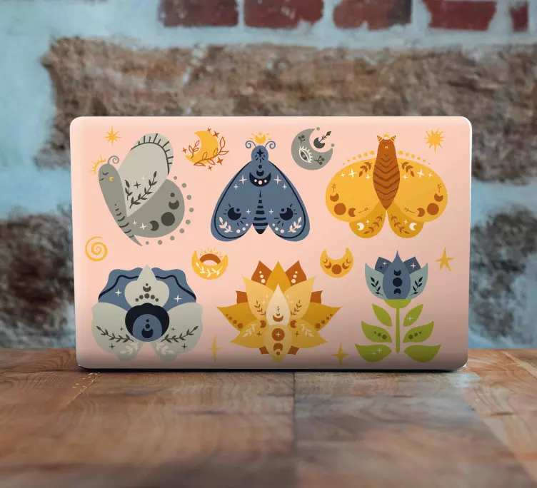 Laptop skin colorful insect collection - TenStickers