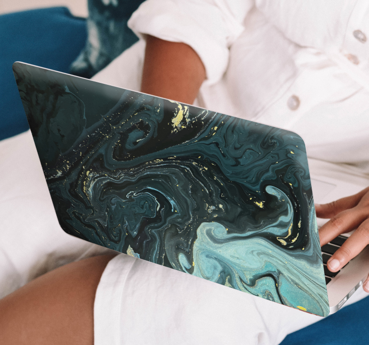 Laptop skin flowing swirl design - TenStickers