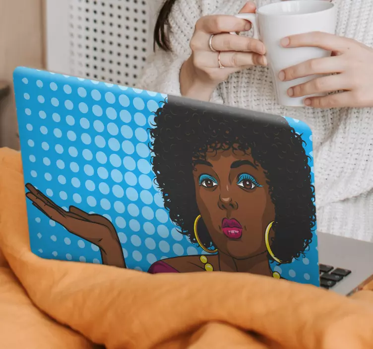 Laptop skin stylish woman portrait - TenStickers