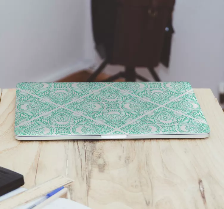 Laptop skin with intricate geometric designs - TenStickers