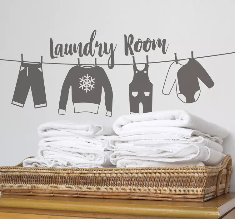 Laundry decorative home text wall sticker - TenStickers