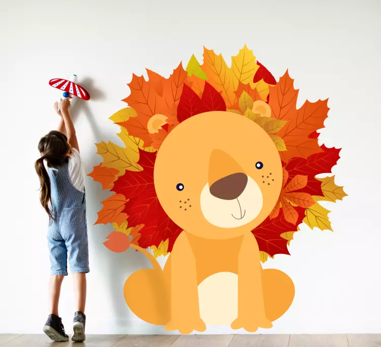 Leaf wild animal Children Bedroom Wall Sticker - TenStickers