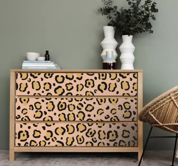 Leopard pastel color print furniture decal - TenStickers