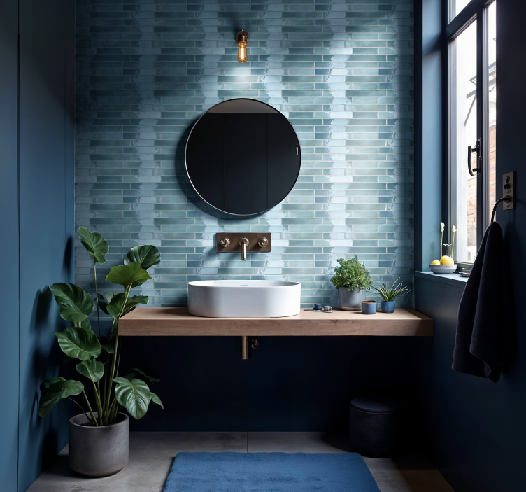 Light blue bathroom wall sticker - TenStickers