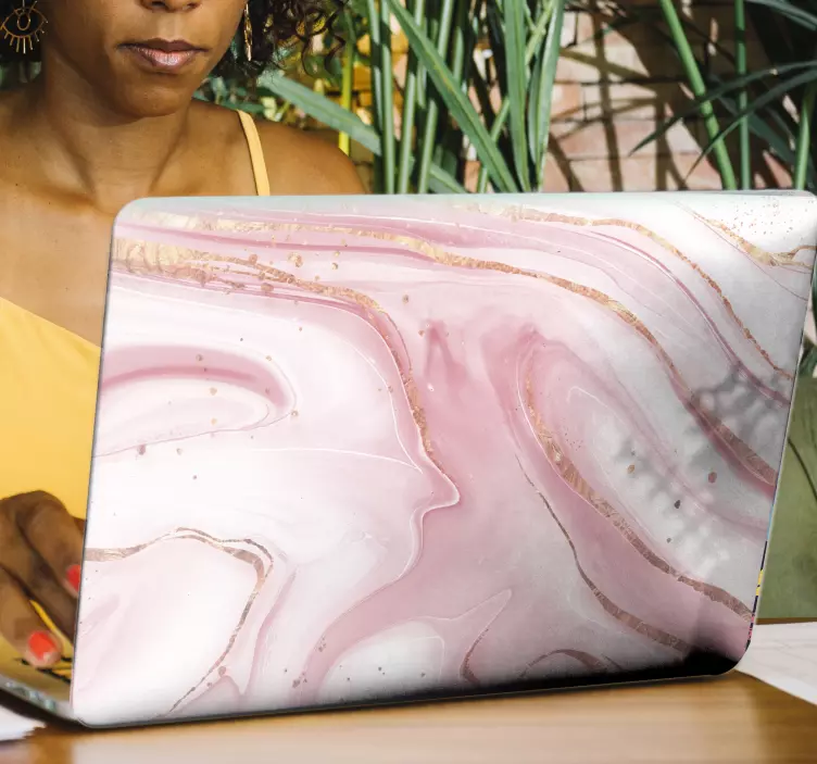 Liquid pink marble laptop skins - TenStickers